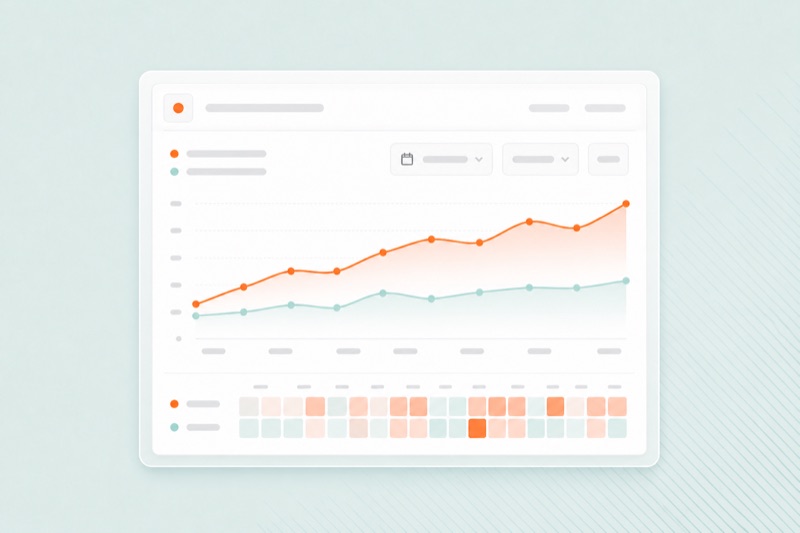 A traffic chart with a grid of daily checks underneath.